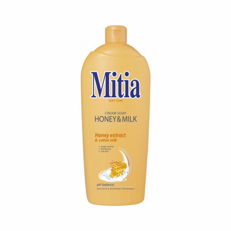 Mitia 1l tek. mýdlo Honey a Milk | Toaletní mycí prostředky - Tekutá mýdla - Bez dávkovače Mitia 1l tek. mýdlo Honey a Milk | Toaletní mycí prostředky - Tekutá mýdla - Bez dávkovače
